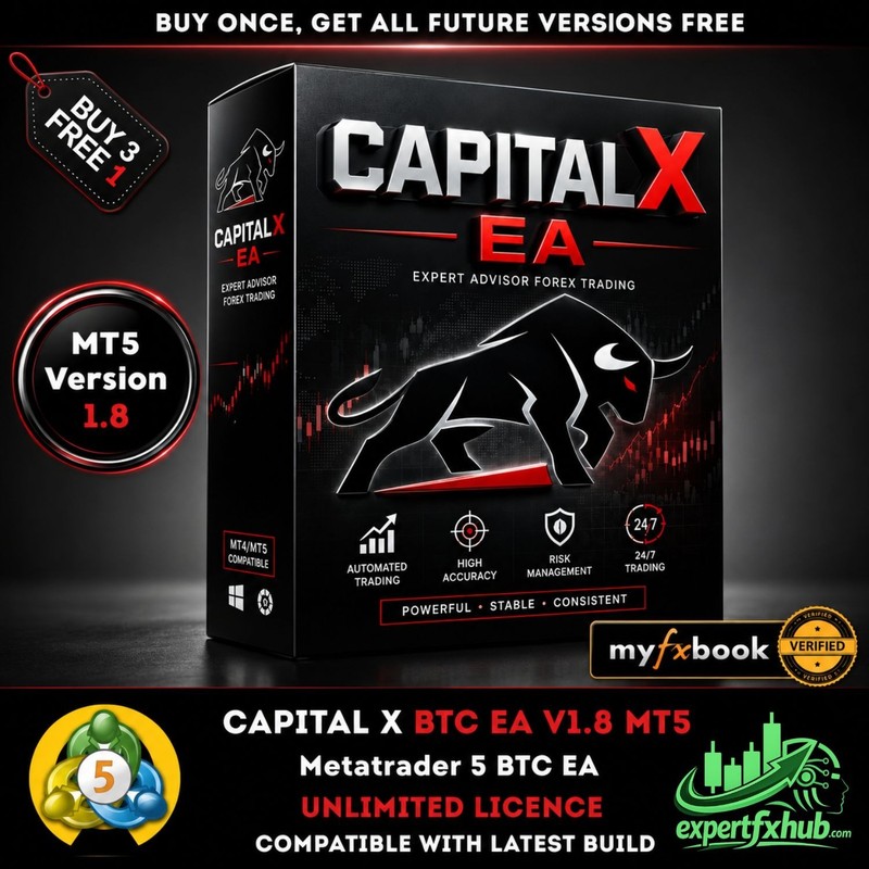v1.8 Capital X BTC Scalper EA Metatrader MT5 MQL5 Crypto Bot Trading Forex Robot