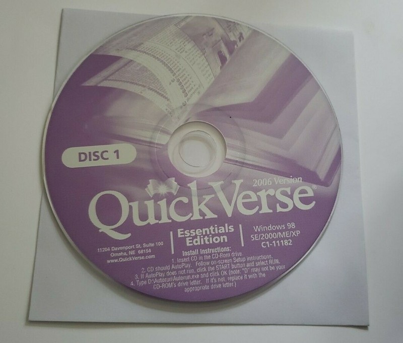 QuickVerse Bible Essentials Edition (Win 98,2000,XP) 2006 Version