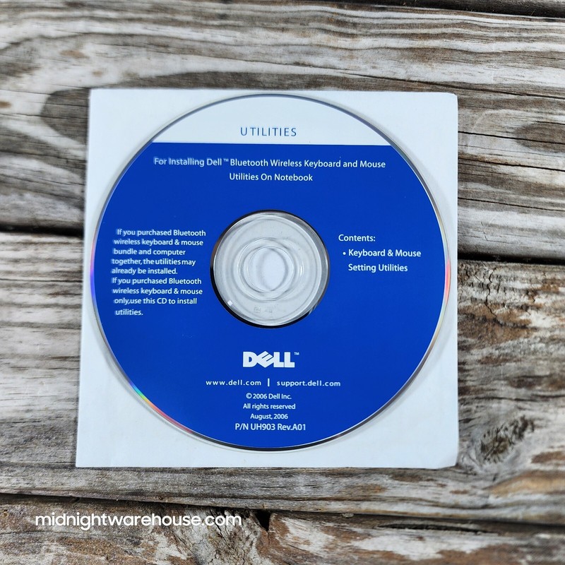 Dell Bluetooth Wireless Keyboard & Mouse Utilities on Notebook Install CD UH903