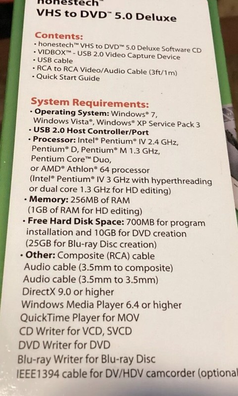 Honestech VHS to DVD 5.0 Deluxe (VDD5M) VHS Beta 8mm Camcorder Upload To YOUTUBE gallery