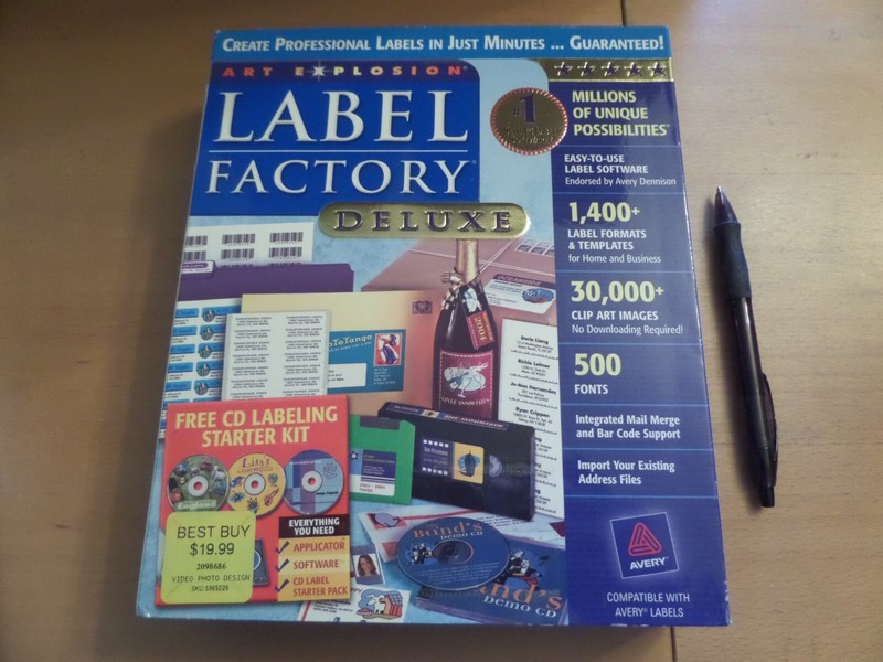 Label Factory Deluxe + Box & Manual 2 CD Set Windows 95 98 NT 2000 ME or XP