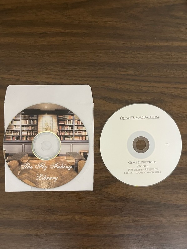 Lot 2 Vintage CD-ROM Fly Fishing Library & Quantum Gems Software Discs