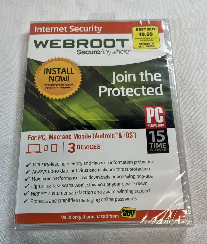 Webroot SecureAnywhere Internet Security – Full Version for Windows & Mac WBR00…