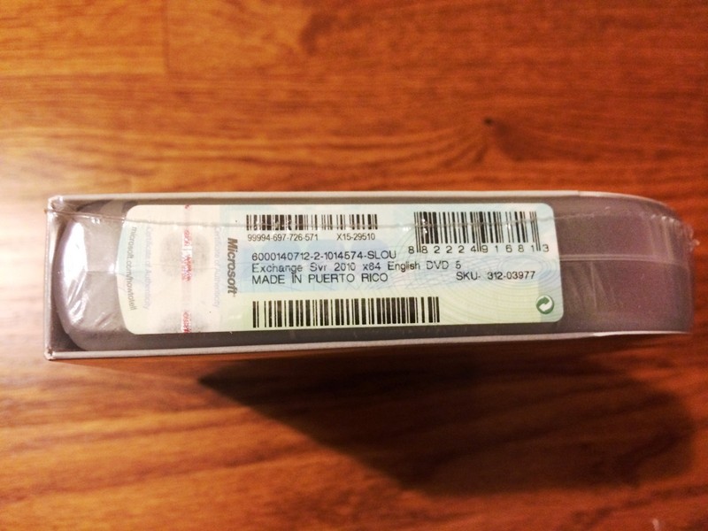 Microsoft Exchange Server 2010 Standard,SKU 312-03977,64-Bit,Full Retail,5 CAL