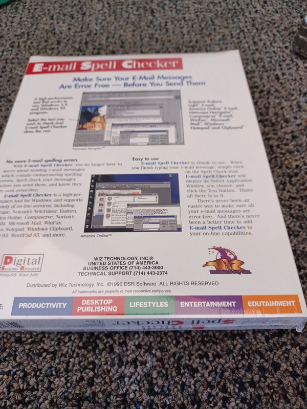 EMail Spell Checker CD ROM Windows 95/3.1 Digital System Research Wiz Technology gallery