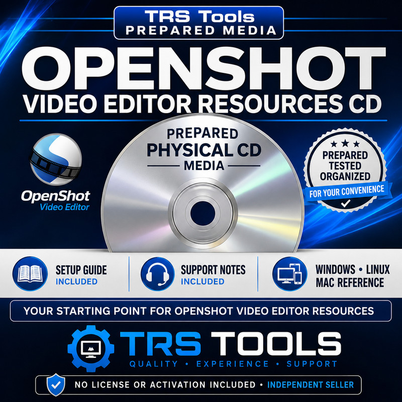 OpenShot Video Editor Prepared CD Media Windows & Guide TRS Tools