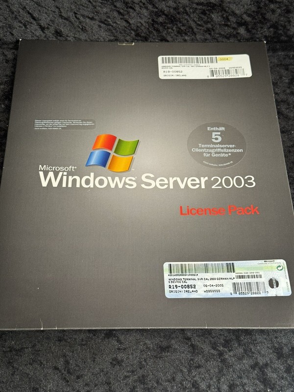 5 Device CALs for Windows 2003 Terminal Server Services / RDS with VAT Invoice