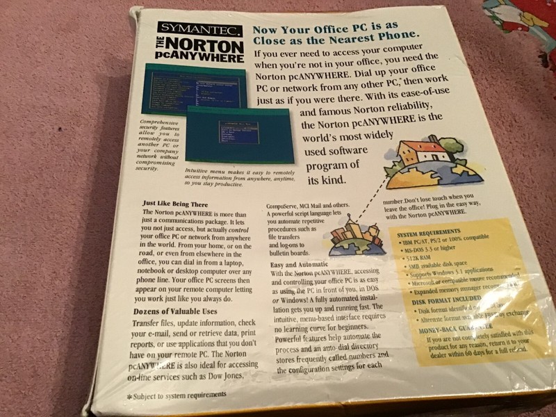 Vintage Software Symantec The Norton PC Anywhere V5 for DOS Sealed