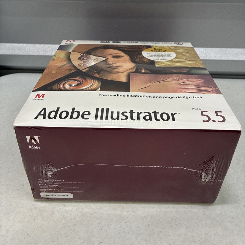 Vintage Adobe Illustrator 5.5 For Macintosh Deluxe Version On CD NOS/ Sealed gallery