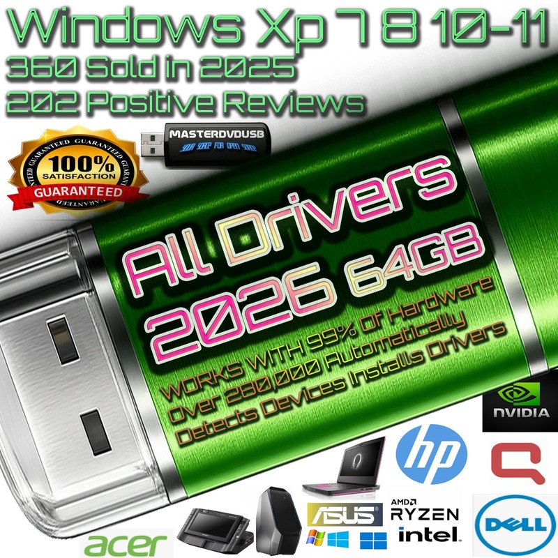 ALL DRIVERS 2026 – 64GB AUTOMATIC DRIVER INSTALLER USB – Windows XP 7 8 10 11