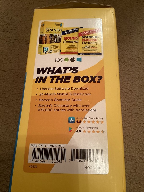 Rosetta Stone Spanish Bonus Pack With Grammar And Dictionary Books New OPEN BOX gallery