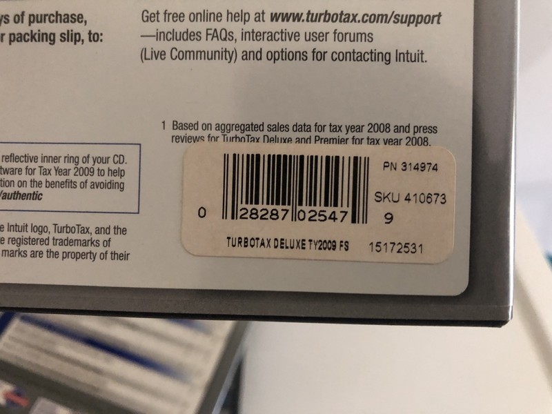 TurboTax Deluxe Turbo Tax - Year 2007 (used) and 2009 (new) gallery