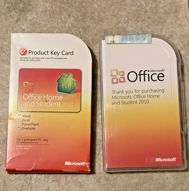 Microsoft Office Home and Student 2010 Product Key Only & Original Packaging