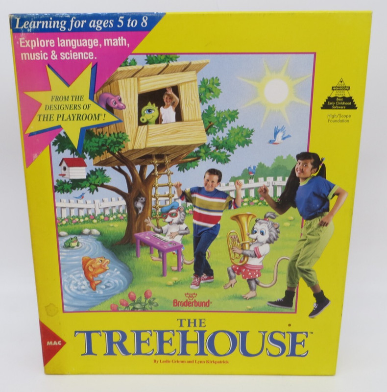 THE TREEHOUSE (MAC, 3.5″ Floppy Disk) Broderbund 1992 Computer Software Big Box