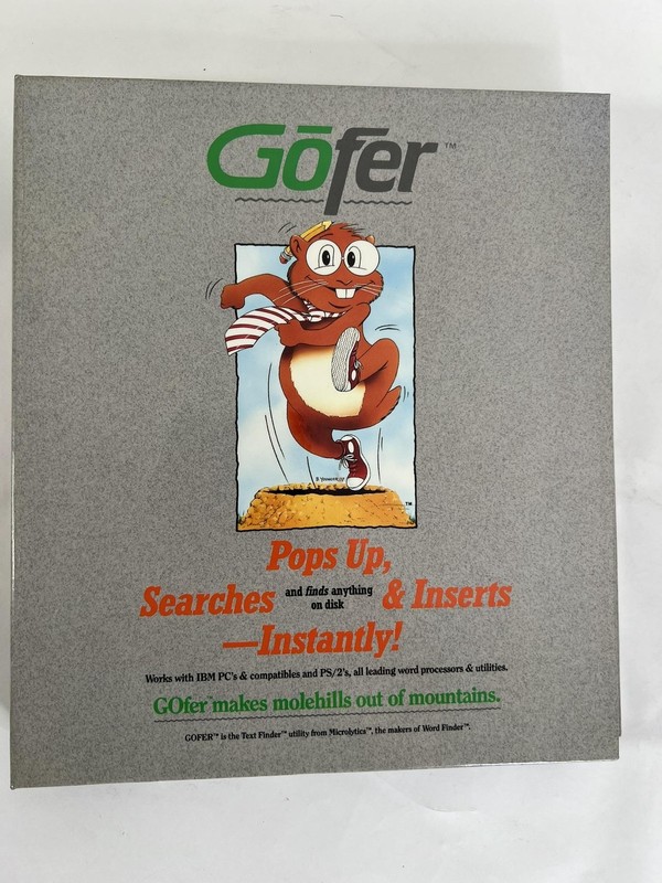 Vintage GOfer Text Finder Microlytics IBM DOS 5.25" Utility Software 1987 gallery