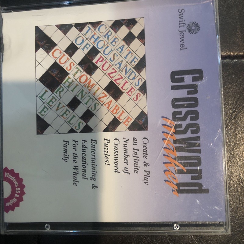 Crossword Maker By Swift Software ~ Brand New ~