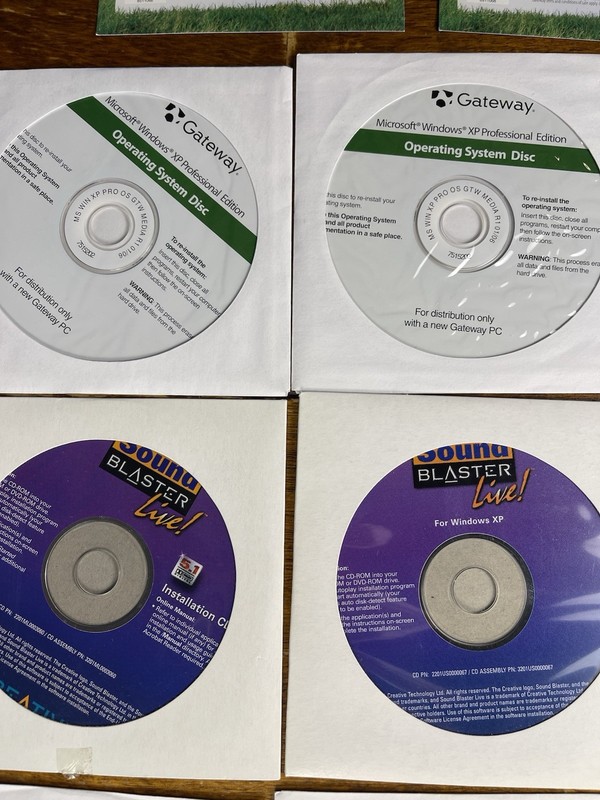 Vintage Gateway Windows XP Software Driver CD Discs Microsoft Office Lot Pad gallery