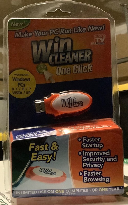 Win Cleaner USB As Seen on TV One Click PC Computer Clean Repair Protect-NEW!