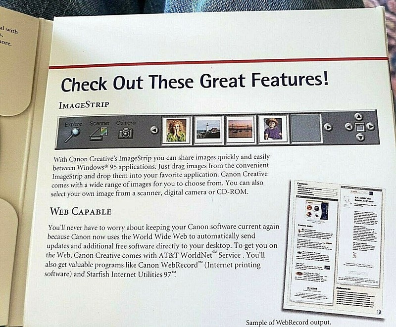 Canon Creative 3 & Printer Setup Windows 95, & 3.1 gallery