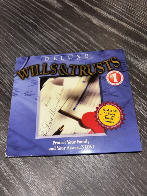 WILLS & TRUSTS - DELUXE EDITION PC CD-ROM SOFTWARE FOR WIN 98/XP ESTATE PLANNING
