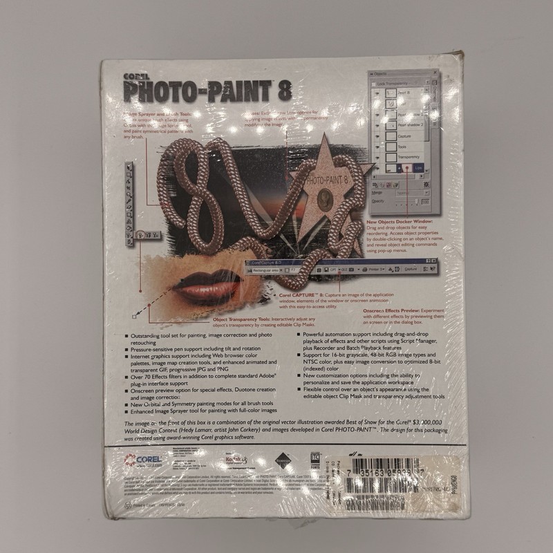 1998 Corel Photo-Paint 8 Upgrade - BRAND NEW FACTORY SEALED gallery