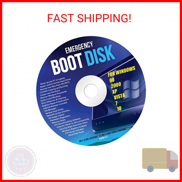 Ralix Windows Emergency Boot Disk – For Windows 98, 2000, XP, Vista, 7, 10 PC Re