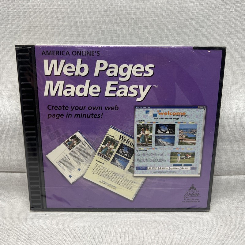 America OnLine’s Web Pages Made Easy CD New Factory Sealed