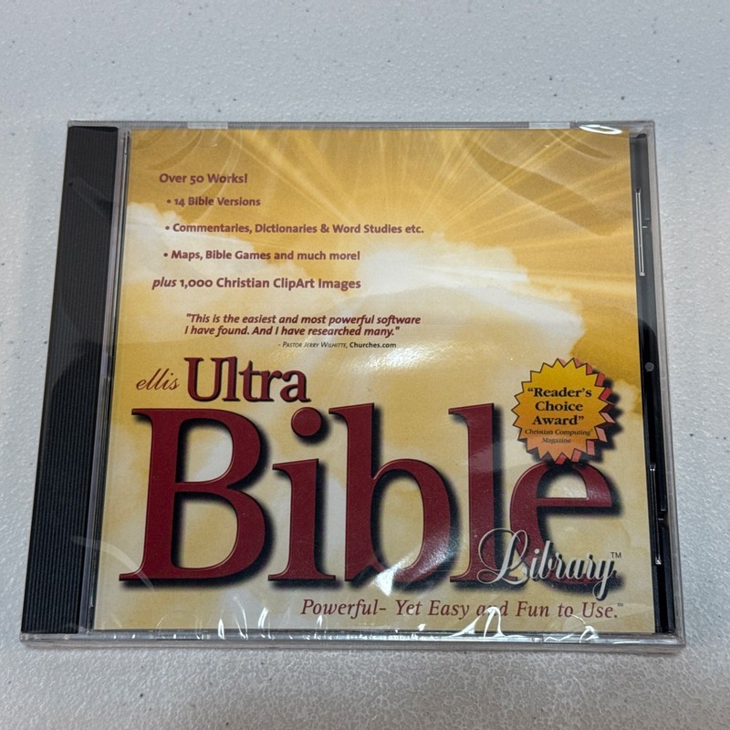 Ellis Ultra Bible Library Version 6 – 2001 CD-Rom NEW SEALED 14 Bible Versions
