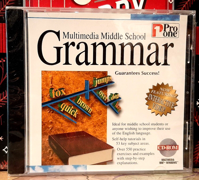GRAMMAR / MULTIMEDIA MIDDLE SCHOOL 1 PRO ONE CD-ROM (1995) WINDOWS 3.1 x /95 PC