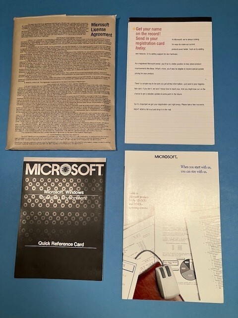 Microsoft Windows Version 1.03; Box 0785; Part No. 050-050-226 gallery