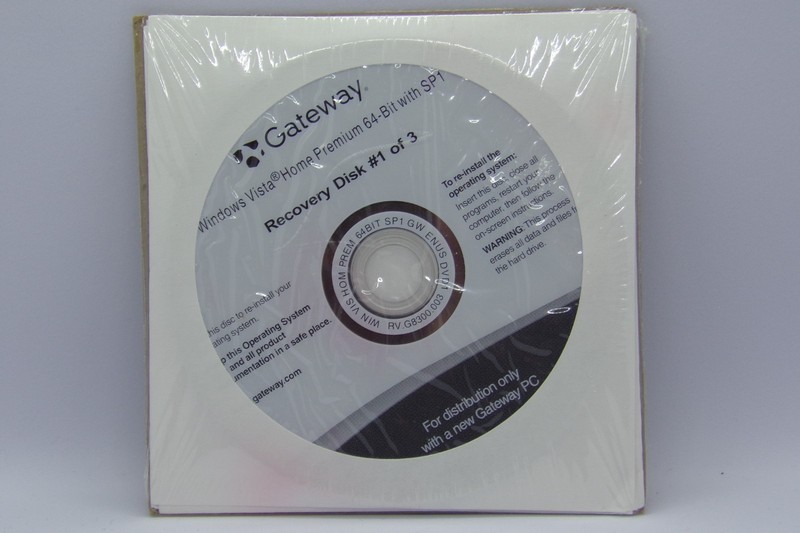 Rare Sealed Gateway Windows Vista Home Premium 64-Bit Reinstall Disc Set of 3