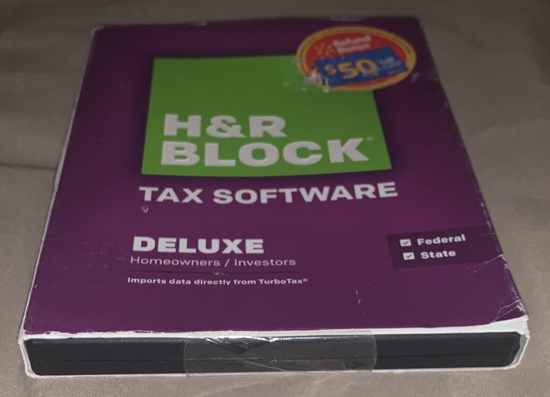 SEALED NEW H&R Block 2014 DELUXE Taxes Homeowner/Investor Federal+State tax CD gallery