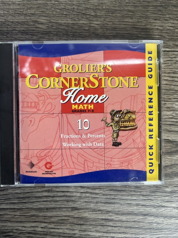 Grolier’s CornerStone Home CD-ROM Lot(4 Discs)Math&Enghish Grades 7-8 Vintage gallery