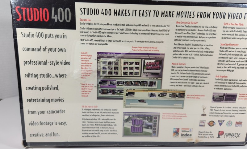 PINNACLE SYSTEMS STUDIO 400 VIDEO EDITING DEVICE NEW SEALED BOX gallery