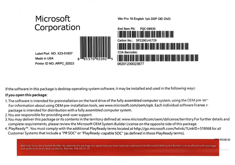 Win 10 Pro 64 bit DVD Free Shipping * Product Key New Sealed*