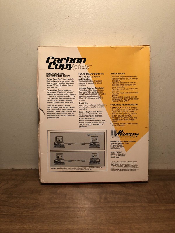 Microcom Carbon Copy Plus 5.25 floppy Vtg 1989 Version 5.2.2 gallery