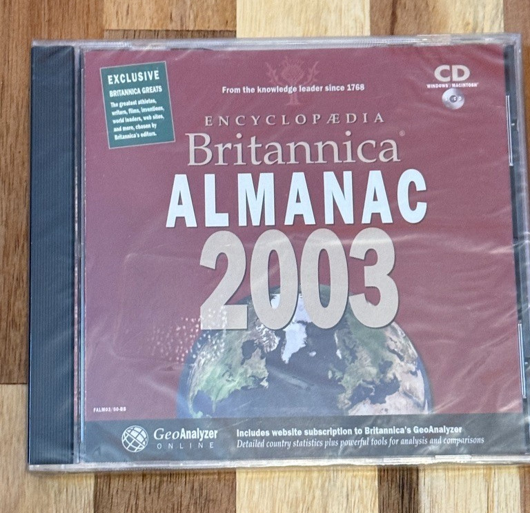 Encyclopaedia Britannica Almanac 2003 CD-ROM • Sealed • Windows/Mac Compatible