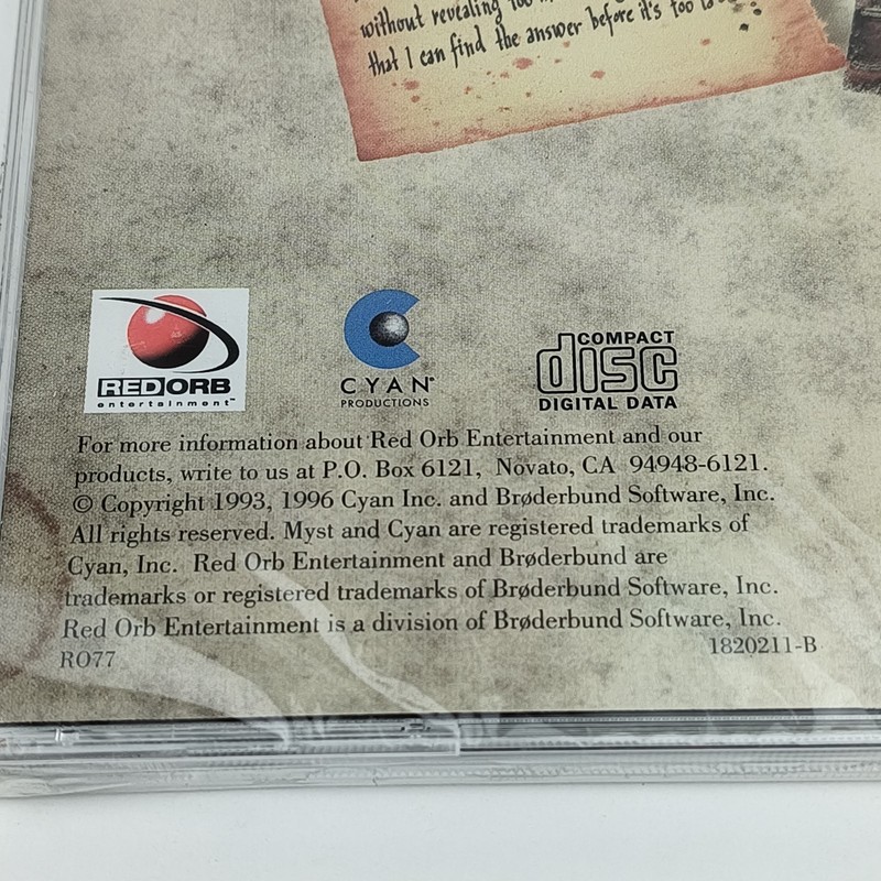 Myst Windows User Manual Sealed gallery