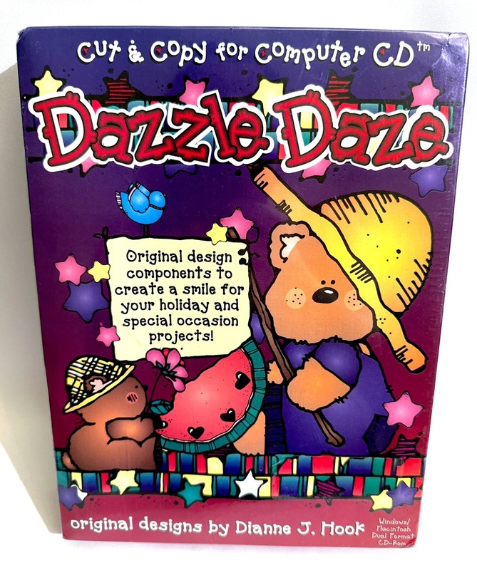 Dazzle Daze CD-ROM Cut & Copy Clipart WMF & Fonts Designs by Dianne J. Hook 1996