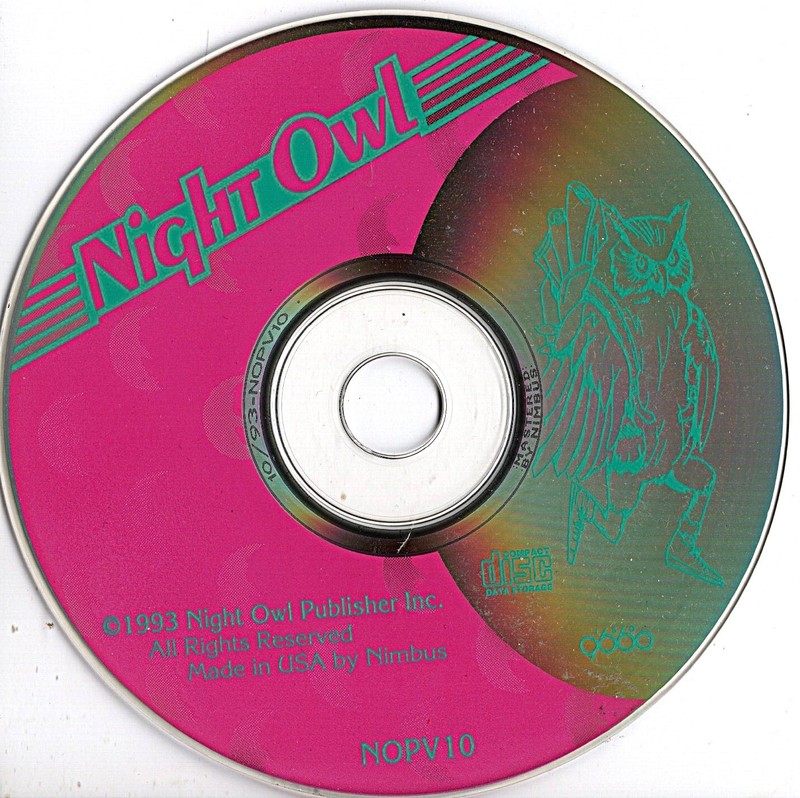 Night Owl CD The Best of Shareware! NOPV-10 CD-ROM 1993 PC DOS #15