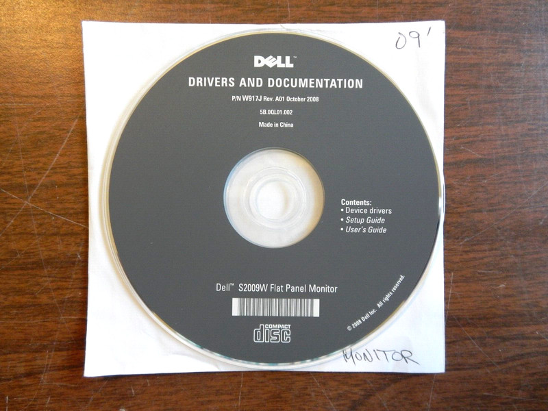 ** NEW ** DELL S2009W MONITOR DRIVERS & USER GUIDE CD – Free Shipping