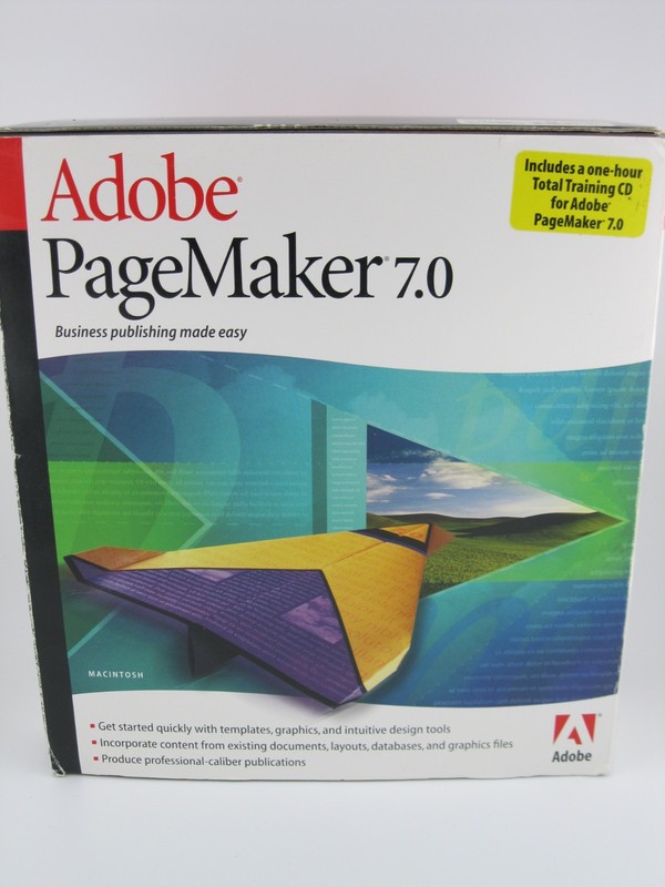 Adobe Pagemaker 7.0 – Mac Full Retail Boxed Edition w/ serial # & Video Workshop
