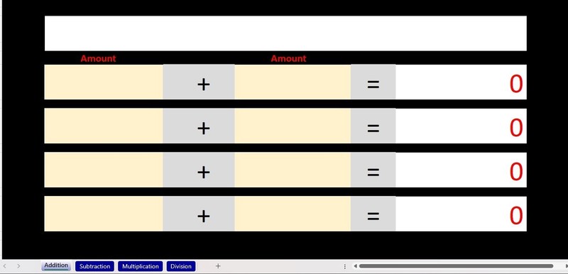 Excel Calculator Spreadsheet, Easy to Use Template, for PC or Android