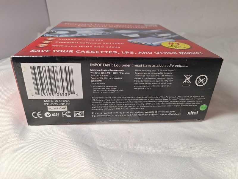Xitel Import Deluxe Record Stereo to Computer Cassette Adapter NIB🟡 gallery