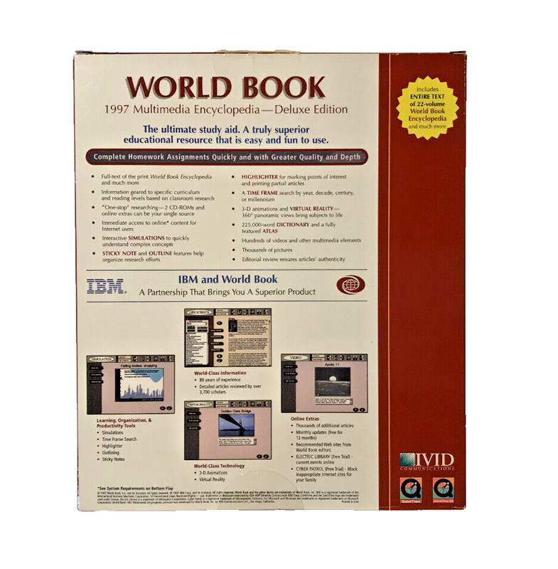 WORLD BOOK 1997 Multimedia Encyclopedia Deluxe Edition 2 CD-ROMS WIN 95/3.1 gallery