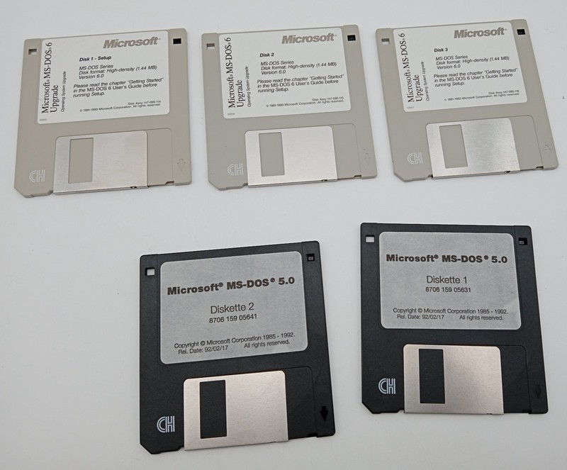 Microsoft MS-DOS 6.0 Upgrade & MS-DOS 5 .0 Operating System 3.5" Disk vtg LOT gallery