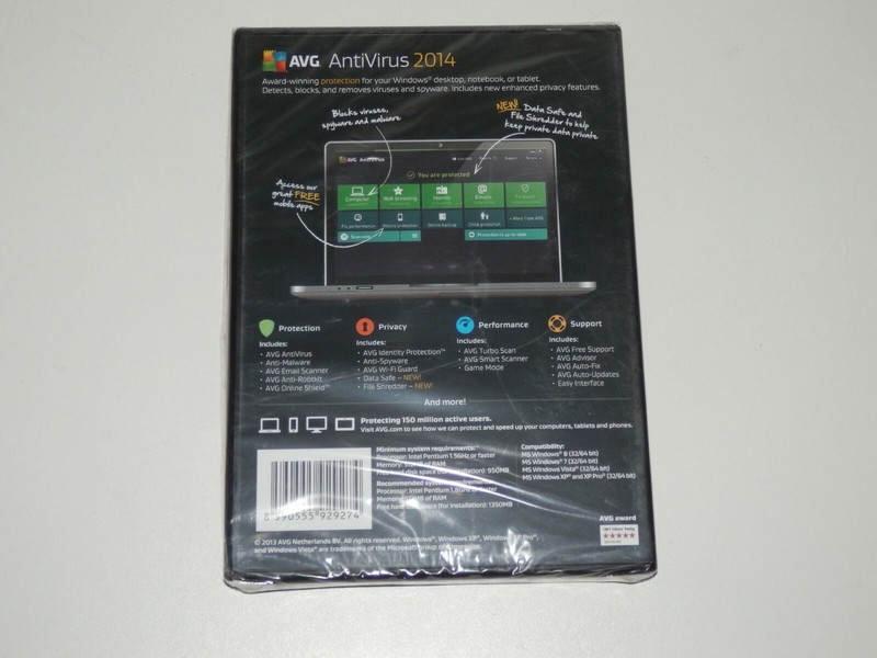 AVG AntiVirus 2014 - Anti Virus 3 PCS / 1 Year Year NEW gallery