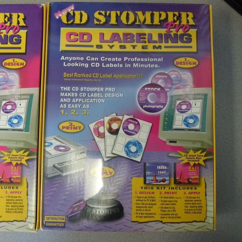 2 CD Stomper Pro CD Labeling System Kit Software Labels Applicator 1 open 1 seal gallery
