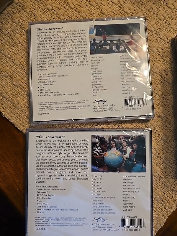 Lot Of 2 25 ELEMENTARTY EDUCATION PROGRAMS SHAREWARE CD ROM NEW/Sealed gallery