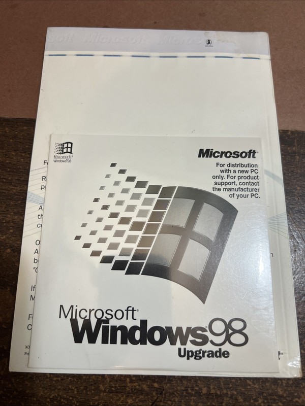 Microsoft Windows 98 Upgrade CD-ROM w/ product key Sealed